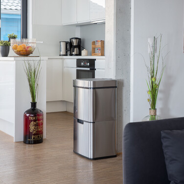 Relaxdays 3-Compartment Waste Sorting System with Sensor