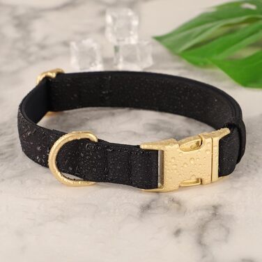 Нашийник для собак Didog з нейлону, м'який, з металевою застібкою, для великих, середніх собак, чорний, L (38-58 см)