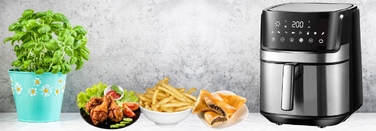 Аерофритюрниця Air Fryer: Безмасляна фритюрниця з великою чашею XL 8л, 1850 Вт