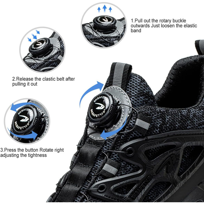 Робочі черевики безпеки для чоловіків та жінок. Спортивні, легкі, антипрокольні, антиударні. Розміри 38-41 EU, колір чорний