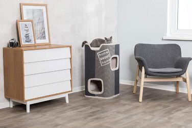 Кігтеточка-стілець TRIXIE Mexia, 2-ярусна, сіра, 38x38x78 см