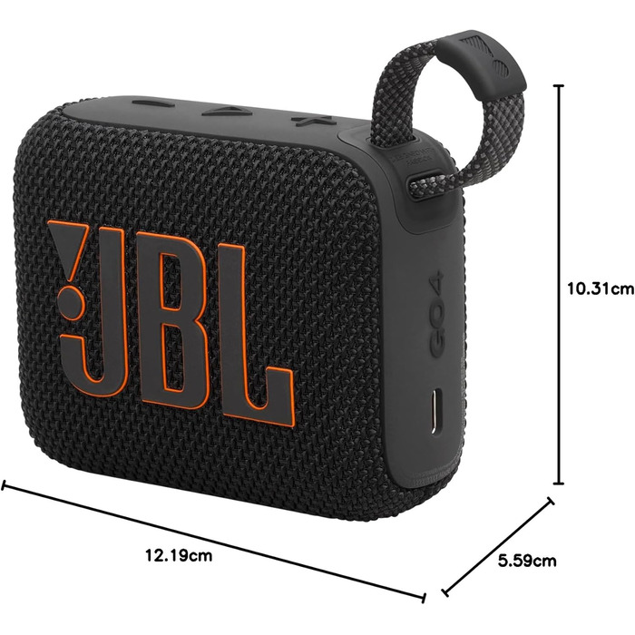JBL Go 4 Black – Портативна Bluetooth колонка з глибоким басом, захистом від води та пилу, до 7 годин роботи