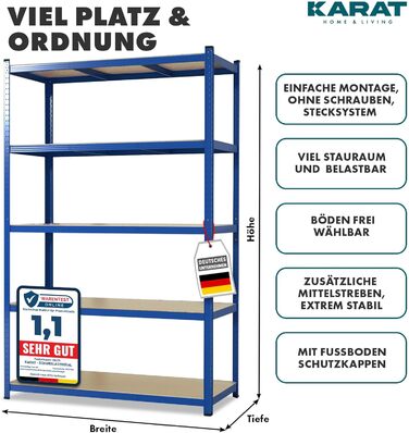 KARAT Heavy-Duty Shelving Unit, 2-Piece Set, 40 x 90 x 180 cm