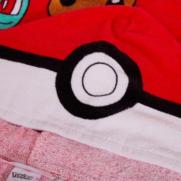 Pokemon Hooded Towel, 100% Cotton, Kids Poncho, Pokeball, Pikachu, Beach Towel, Bath Towel, Changing Towel, Wrap Towel
