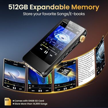 HIFI WALKER H20 Pro: Аудіо-плеєр Hi-Res з Bluetooth 5.1, DAC DSD256, 64GB