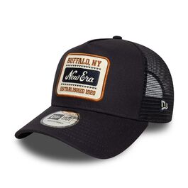 Кепка New Era A-Frame Trucker Distressed Patch Olive/White Buffalo NY