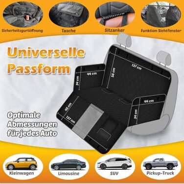 INNOVEST Захисний килимок для авто для собак - захист заднього сидіння, килимок у багажник, для подорожей та транспортування