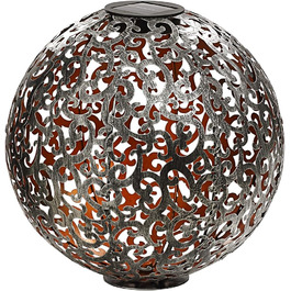 Dehner Solar Globe Luanda, Ø 30 cm, Metal, Silver/Copper
