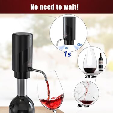 Wine Aerator, Red Wine Decanter, Wine Decanter (Aerator Set) (Electric Aerator Set)