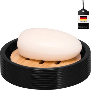 Підставка для мила Bremermann Segno з бамбука та пластику (чорна)