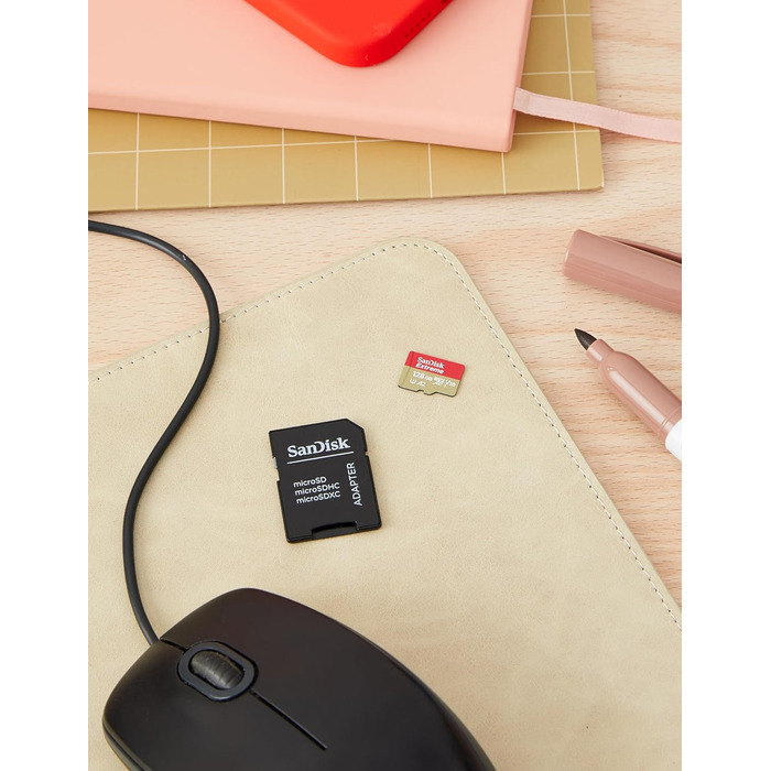 Карта пам'яті SanDisk 128GB Extreme microSDXC UHS-I з адаптером, швидкість читання до 190 МБ/с