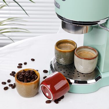 Набір керамічних чашок для еспресо Demitasse, двостінні глазуровані чашки для Nespresso, 4 кольори, 60 мл, 4 шт.