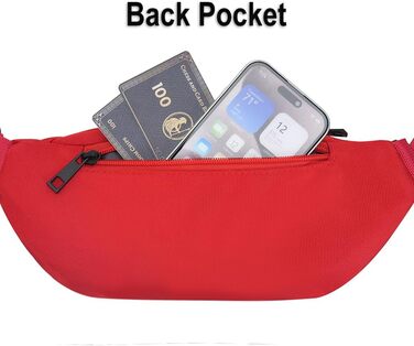 Сумка на пояс для чоловіків та жінок, спортивна, на стегно, бананка для подорожей, прогулянок з собакою та активного відпочинку (червона)