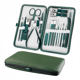 Набір інструментів для манікюру та педикюру, 18 предметів, з футляром