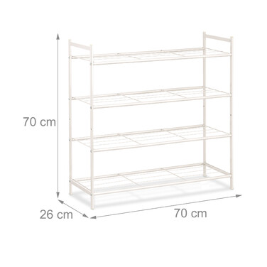 Relaxdays Stackable Shoe Rack, 4 Tiers