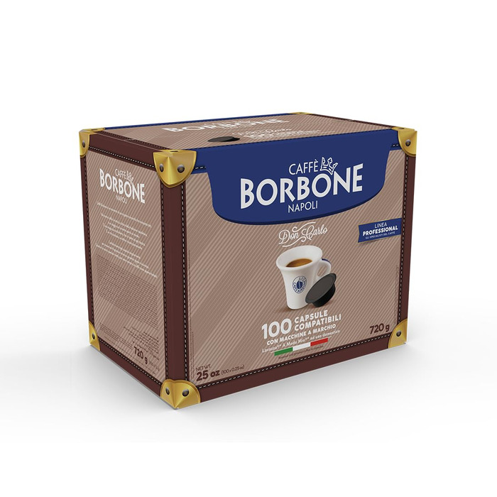 Капсульна кава Caffè Borbone Don Carlo Blaue Mischung (Синя суміш), сумісна з Lavazza A Modo Mio, 100 капсул для домашніх еспресомашин