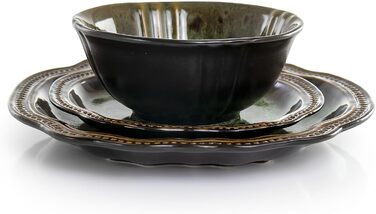 Набір посуду Elama, 16 предметів, кераміка, смарагдово-зелений (Jadegrün)