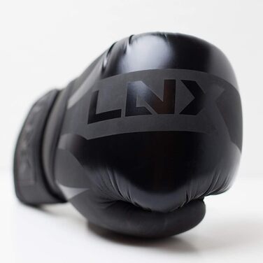 Боксерські рукавички LNX Nitro - чоловічі, жіночі, дитячі, 8, 10, 12, 14, 16 Oz - для кікбоксингу, боксу, муай-тай, ММА, спарингу, тренувань. Чорний колір, Ultimatte