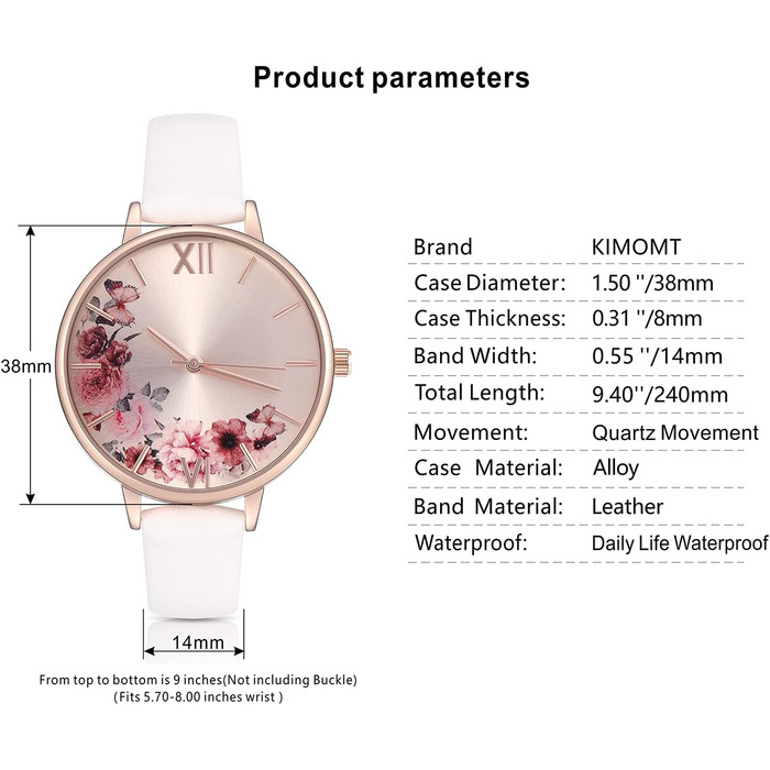 Жіночий годинник на шкіряному ремінці: кварцовий, водостійкий, модний, рожево-золотий, для дівчат та жінок