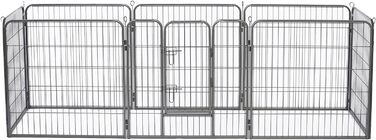 Lionto Вольєр для цуценят та дрібних тварин, 80x80 см, розширюваний вольєр для собак, вольєр для собак у квартиру/сад, з дверцятами та замком, стійкий до погодних умов, 8 елементів