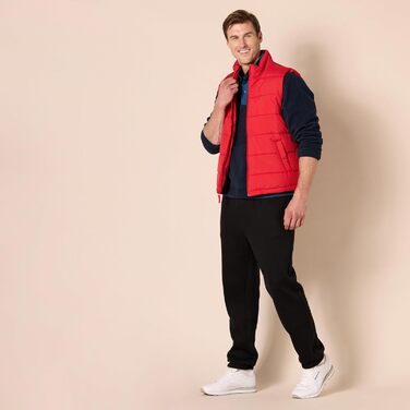 Чоловіча жилетка Amazon Essentials з ізольованим пухом та флісовою підкладкою (XS, Червона)