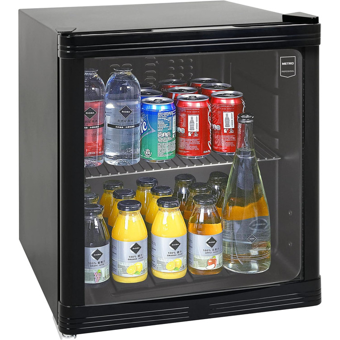 Міні-холодильник METRO Professional GPC1046, нержавіюча сталь/скло, 46 л, чорний