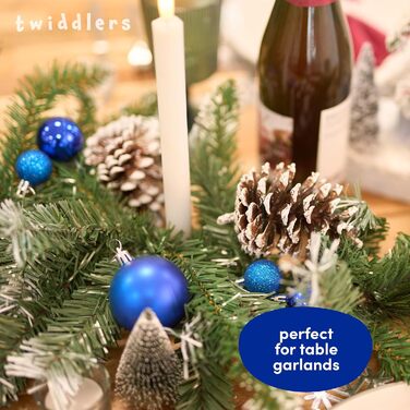 50 прикрас для ялинки Twiddlers – блакитні, різні розміри та покриття (6см, 4см, 3см)