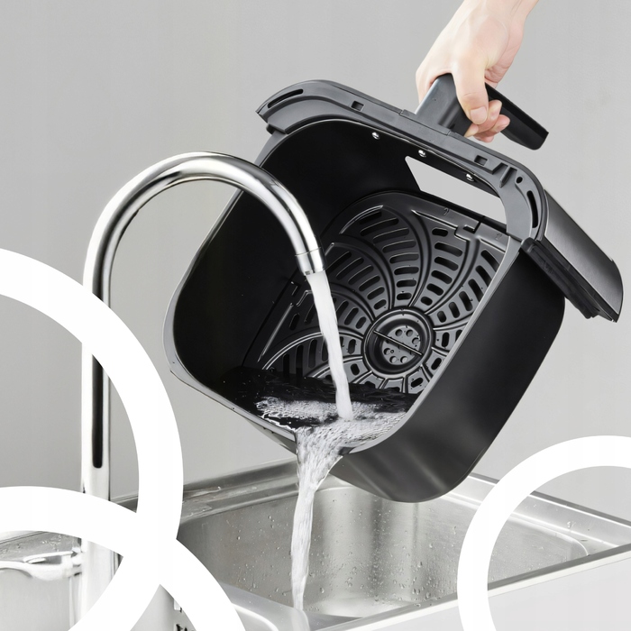 Аерофритюрниця 8л: безмасляна фритюрниця 1800 Вт, 10 програм, з дисплеєм