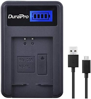 Два акумулятори DuraPro NB-11L + LCD-USB-зарядний пристрій для Canon PowerShot та ELPH/IXUS