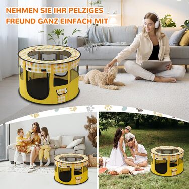 Розкладний вольєр для тварин ALLSOPETS: переносна клітка для котів, собак, кроликів (XL) з сумкою