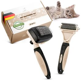 Pretty Paw® Profi Набір для догляду за котами: щітка та аксесуари для грумінгу | Безпечна та гігієнічна | Підходить для короткої та довгої шерсті