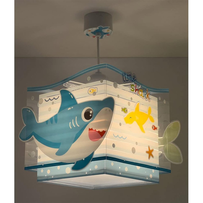 Dalber Lamp Children's Room, Children's Lamp Pendant Light, Hanging Lamp, Ceiling Light Children, Ceiling Lamp Children's Room Little Shark Sharks Animals, Ceiling Lamp Children's Room, 63472, E27