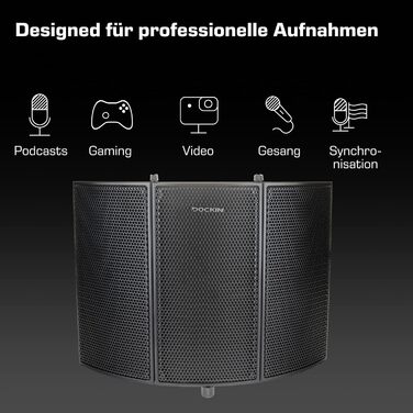 DOCKIN® MP2000: USB мікрофон-конденсатор для ПК, геймінгу, подкастів та стрімінгу. З міцним штативом, Pop-фільтр та Windscreen. Преміум якість звуку.