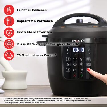 Instant Pot Plus 9-в-1: мультиварка, сковорода, рисоварка, йогуртниця, 5.7 л, нержавіюча сталь