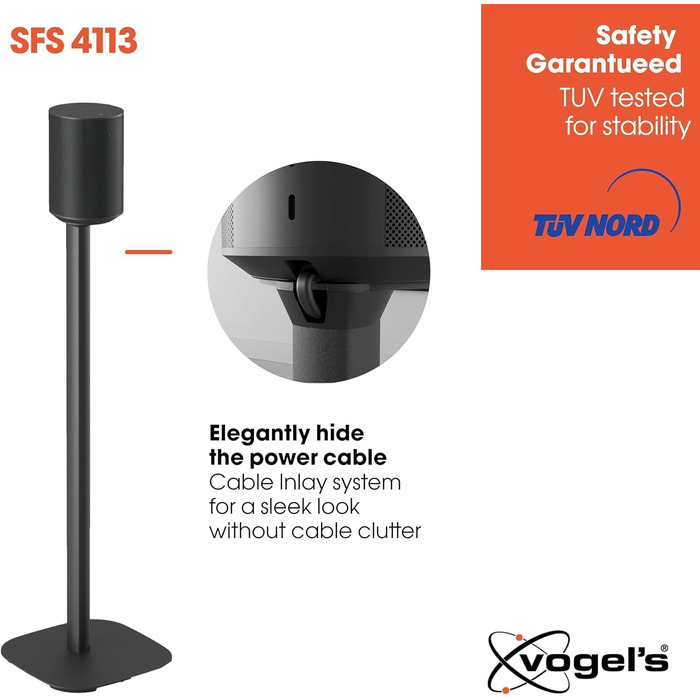 Стійка для колонки Sonos ERA 100 Vogel's SFS 4113 чорна, 82 см - надійна, з прихованням кабелів