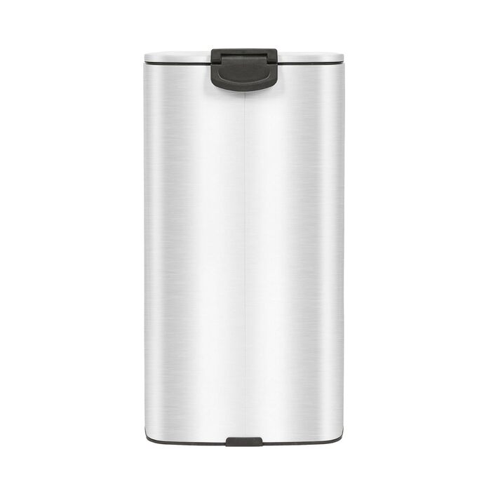 Сміттєвий відро Harbour Housewares на 30л з педаллю, квадратне, нержавіюча сталь (сріблястий/чорний) для кухні