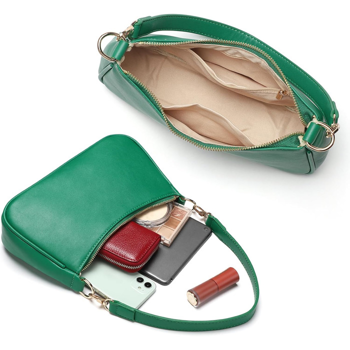 Сумка-клатч WantGor Tote, кросбоді, міні-хобо, екошкіра, темно-зелена - стильна жіноча сумка