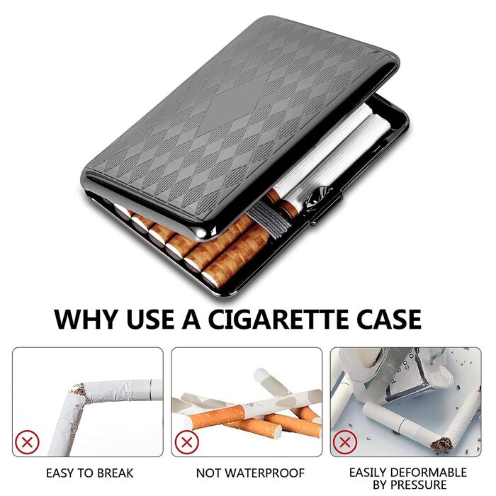 Металеве етолі для сигарет 84 мм, чорне, трикутник, для King Size (14 шт.), захист RFID