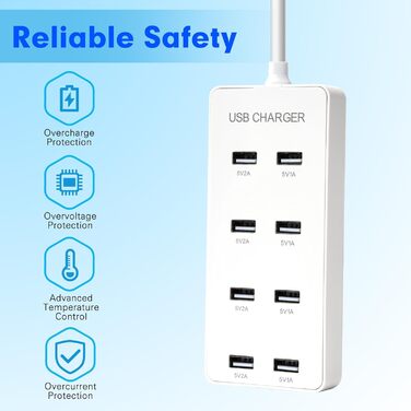 USB-зарядний пристрій 20 портів, портативна станція швидкої зарядки для iPhone, iPad, Samsung, Google, Xiaomi, Huawei та інших пристроїв