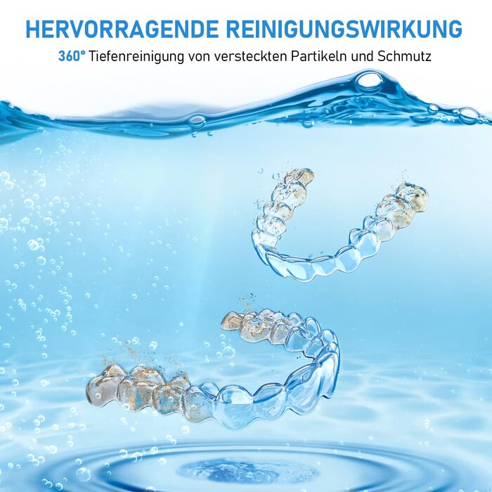 Ультразвуковий очищувач для стоматології 50kHz, 250мл з УФ-лампою (6 ламп) для брекетів, кап, ретейнерів, зубних протезів, елайнерів та ювелірних виробів, чорний