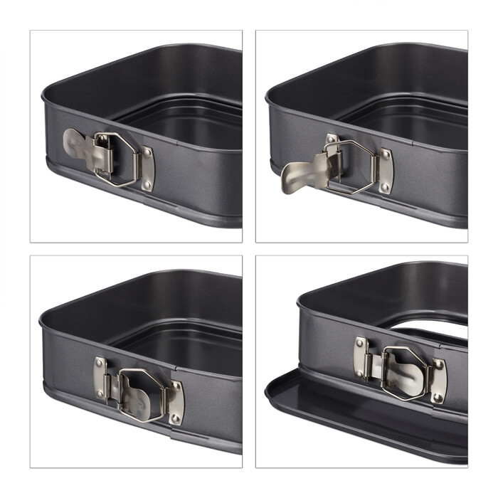 Relaxdays Set of 4 Square Springform Pans