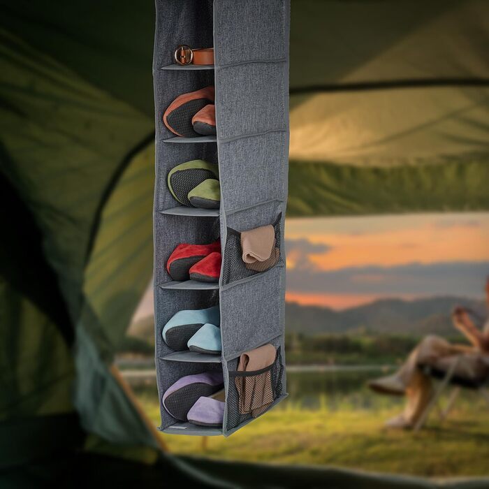 Навісний шафка для одягу Relaxdays з 6 відділеннями, сірий, 92 x 15,5 x 30 см