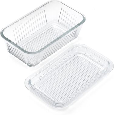 Multifunctional butter dish, one size, transparent