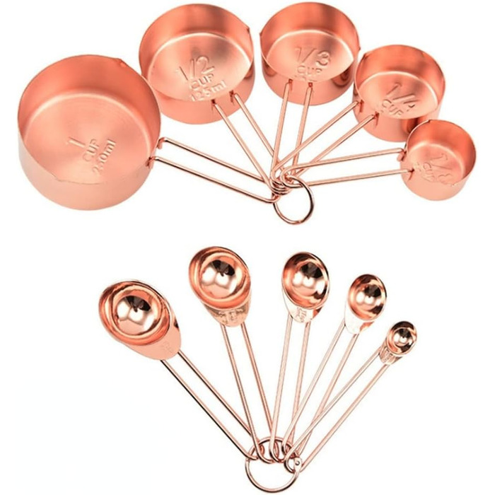 10-Piece Stainless Steel Measuring Spoon and Cup Set, Baking Tools, Coated Measuring Spoon, Kitchen Utensils
