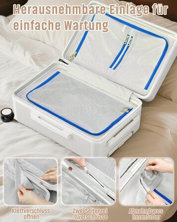 Чемодан Joyway ABS, ручна поклажа, 56 см, білий. З TSA замком, відкидним внутрішнім відділенням та подвійними колесами.