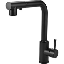 Кран кухонний висувний Cieex, 360° поворот, 4 режими, з душем, нержавіюча сталь, чорний Кран кухонний висувний Cieex, 360° поворот, 4 режими, з душем, нержавіюча сталь, чорний