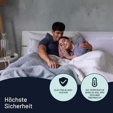 Електрична ковдра Imetec Scaldasonno Adapto для односпального ліжка 195x90 см, з регулюванням температури та гіпоалергенним покриттям