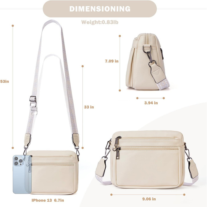 Сумка жіноча через плече MUIIKOLA середнього розміру, екошкіра, м'яка, з широким ременем (Абрикос)