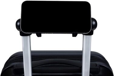 Чемодан ручної поклажі CarryOn Skyhopper з жорстким корпусом 55x35x20 см - Легкий ручний валіза TSA, подвійні колеса (Чорний, Mini)