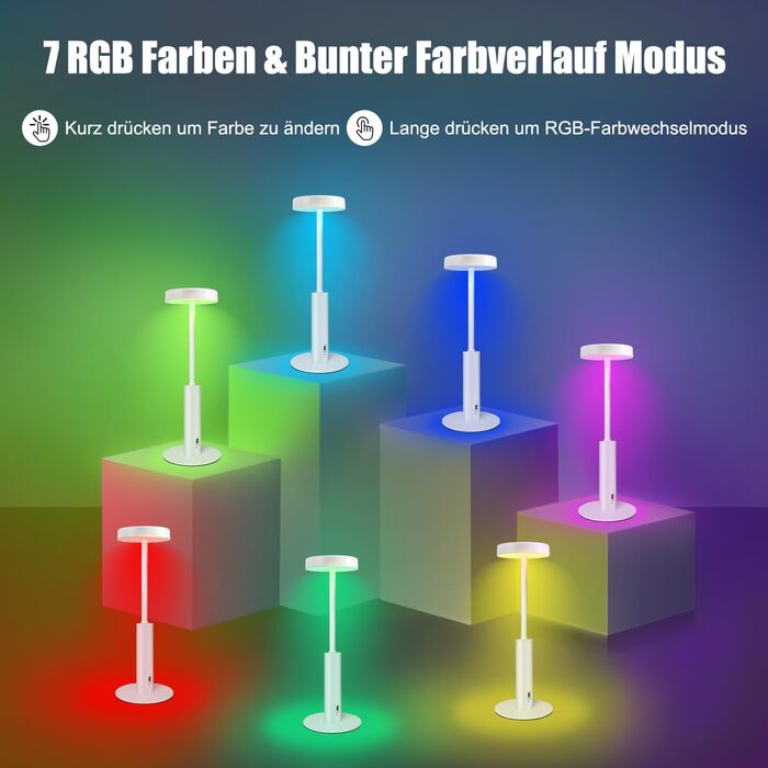 Бездротова LED лампа для столу з регулюванням кольору та яскравістю, сенсорне керування, для дому та кафе